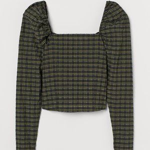H&M Plaid Blouse - Green and Black